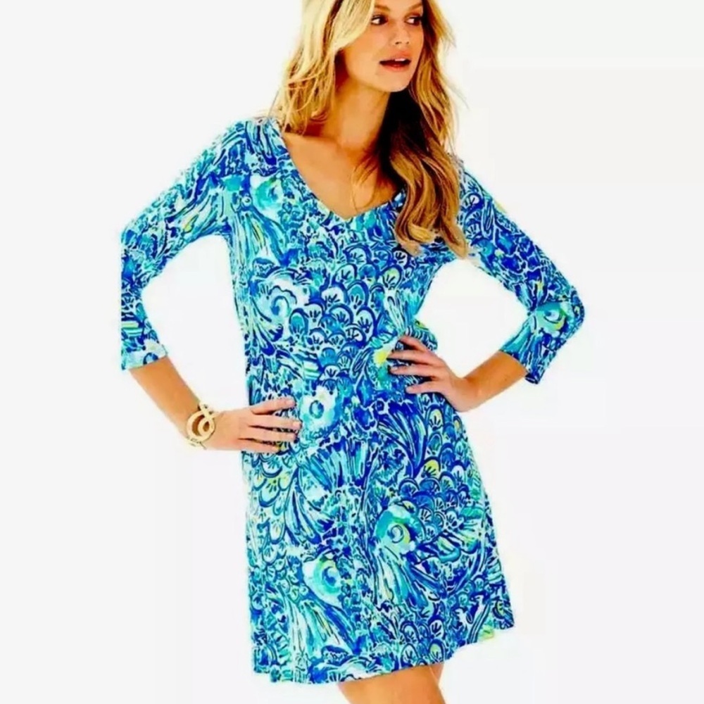 Lilly Pulitzer Erin Pima Cotton Blue Crush After Party New Size Small